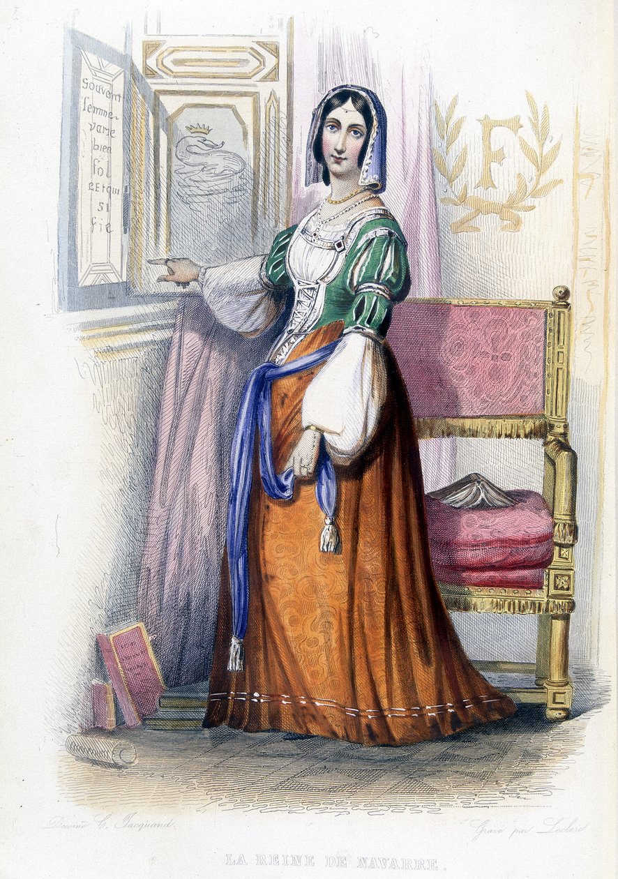 Navarra királynője (Margarita?) - „” Le Plutarque francais”-ban”, szerk. Mennechet alkotó: French School
