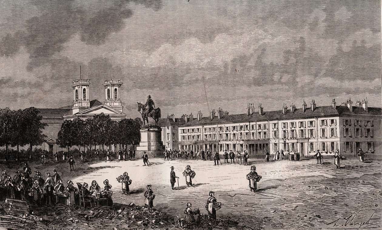 La Roche-sur-Yon (La Roche sur Yon) - Pays de la Loire - Napóleon hely - "France illustrée: földrajz, történelem, statisztikai igazgatás" metszete, V.-A. Malátabarna. 1884 alkotó: French School