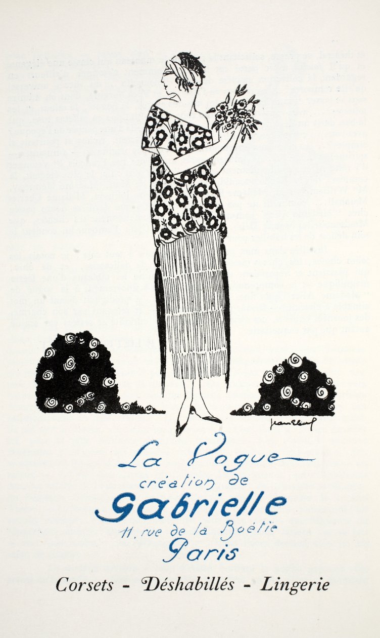 Gabrielle La Vogue alkotása (stencilnyomat) alkotó: French School
