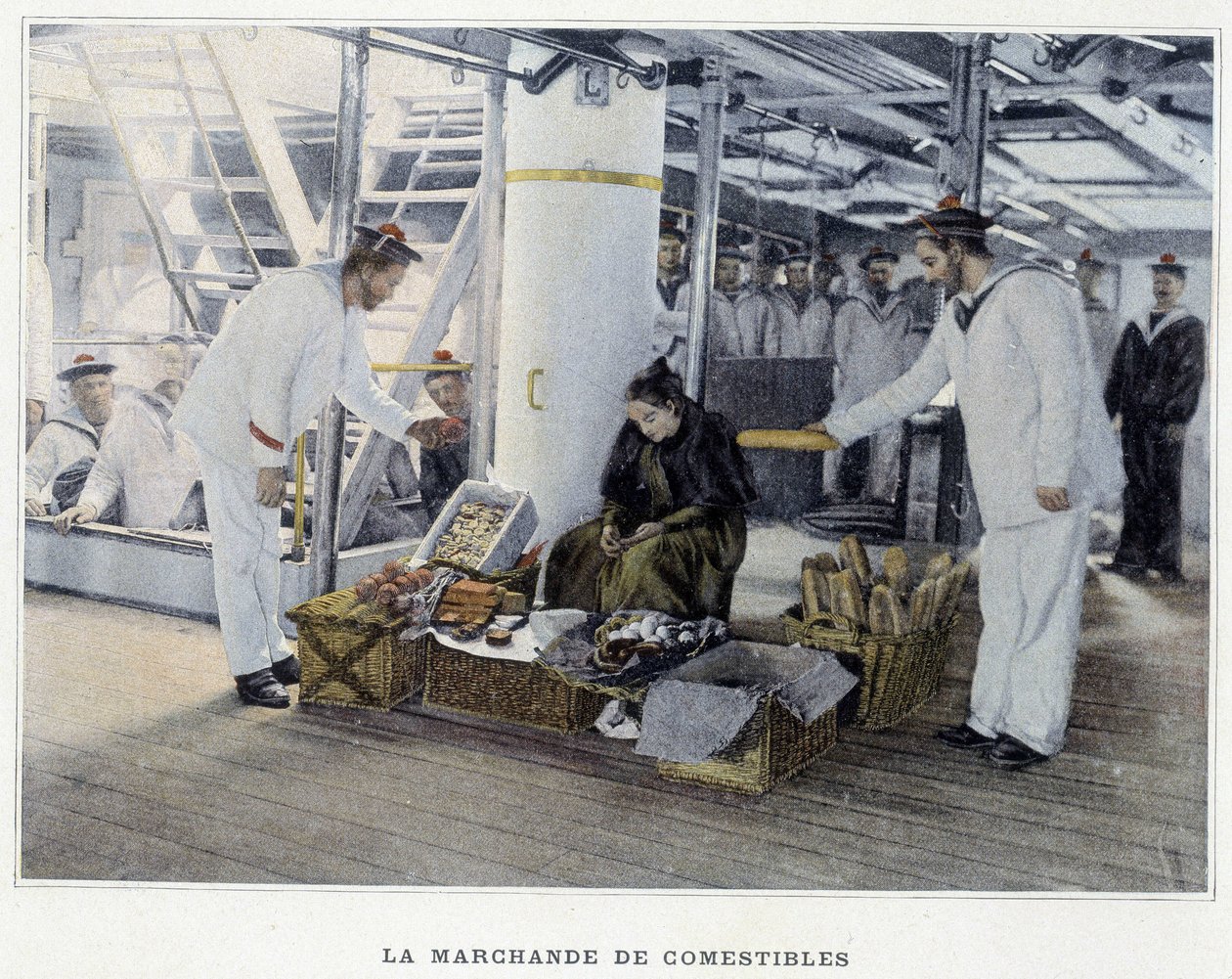 Az ehető élelmiszerek kereskedője – a „Katonai albumban – Navy: Life on board”” alkotó: French School