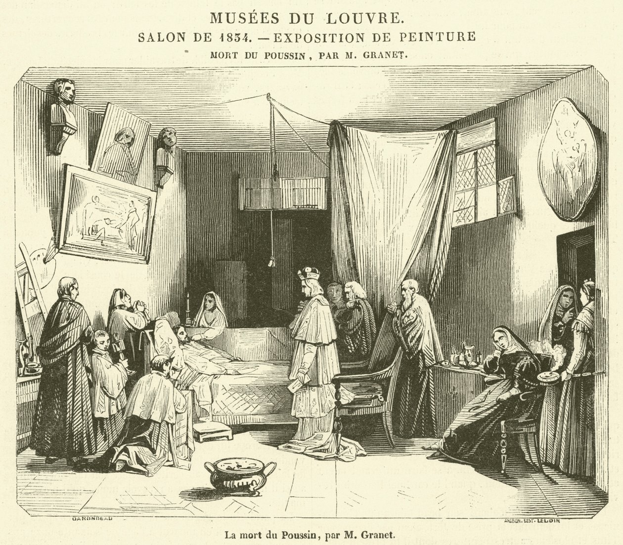 Poussin halála (metszet) alkotó: French School