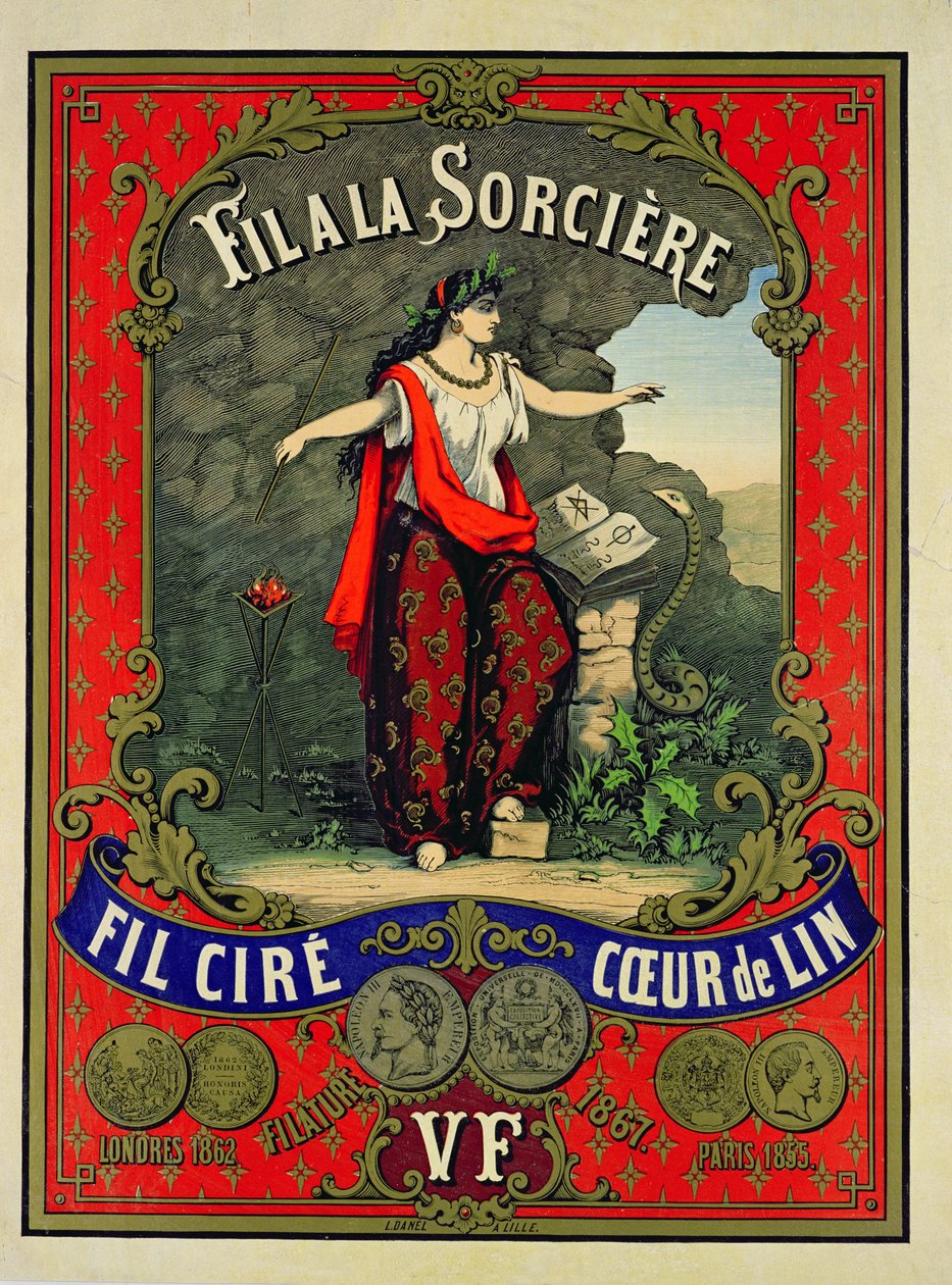A Fil a la Sorciere márkájú varrócérna címke alkotó: French School