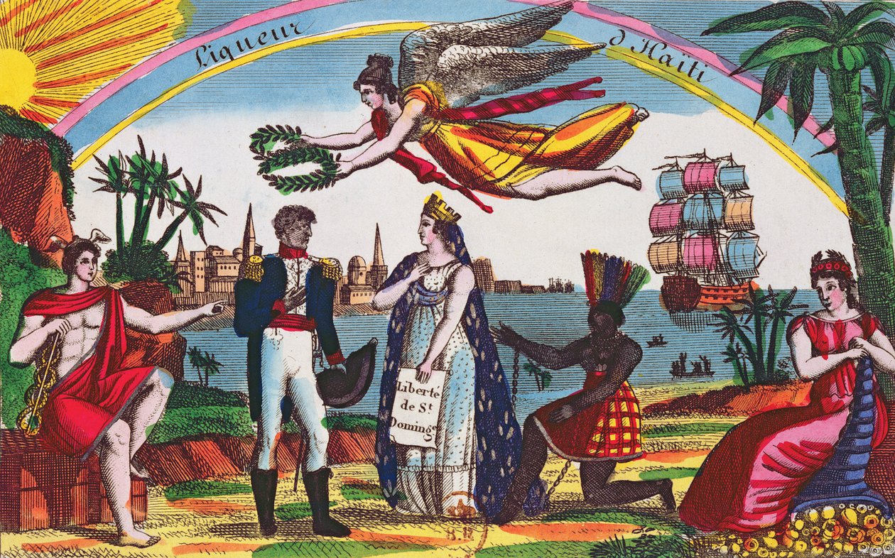 A dhaiti likőr címke, 1830 körül alkotó: French School