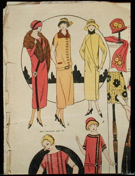 Női ruhák és kabát, illusztráció a „La Mode du Jour”-ból alkotó: French School