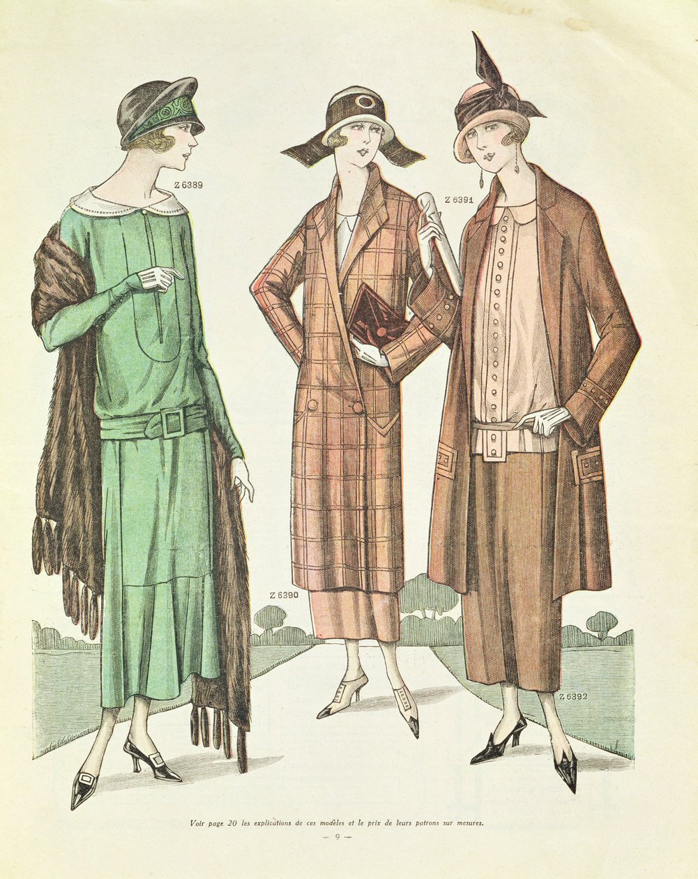 Női divat, illusztráció a La Veritable Mode Francaise de Paris-ból, 1924 alkotó: French School