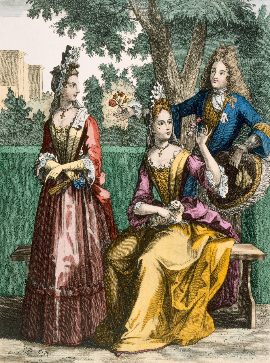 Női ünnepi ruhák, 1690 alkotó: French School