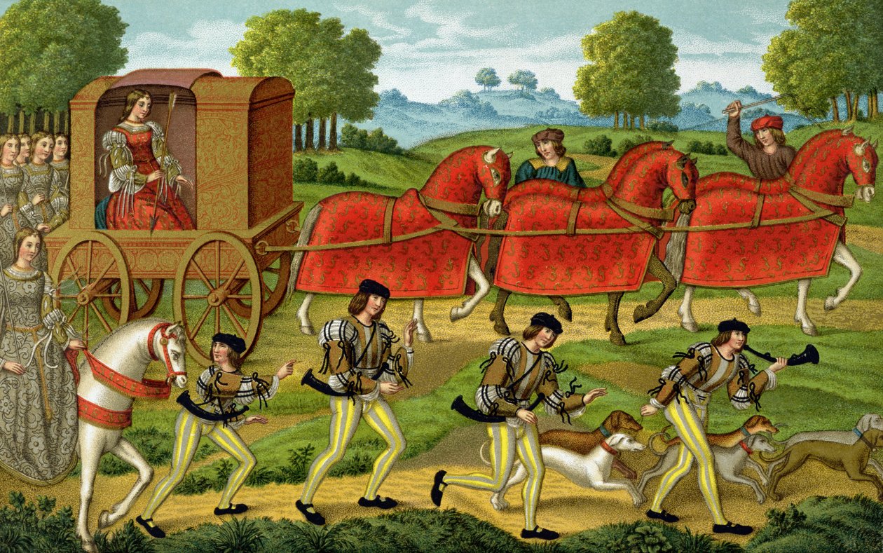 Ladies Hunting, egy miniatűr Ovidius leveleinek kéziratos másolatából alkotó: French School