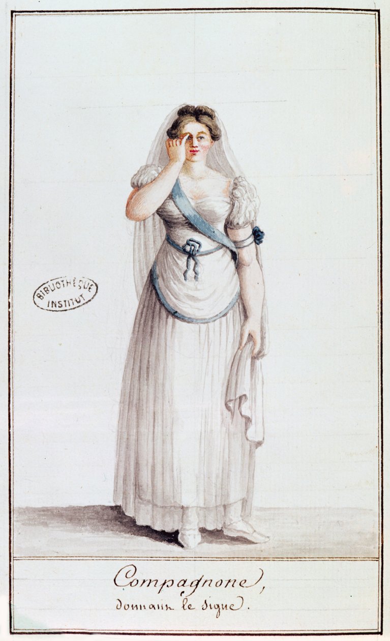 Lady Freemason jelt ad, 1805 (wcolour) alkotó: French School