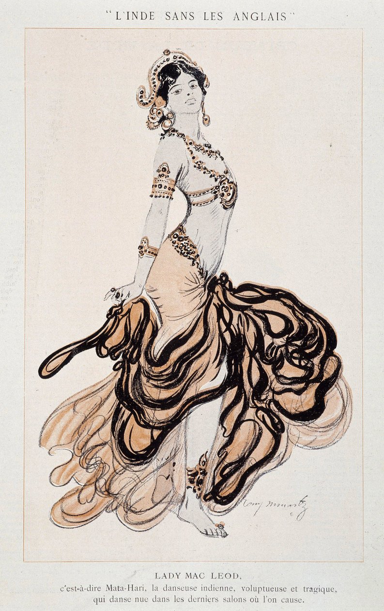 Lady Mac Leod, azaz Mata Hari táncol - a "La Vie Parisienne"-ben 1905. június 24-én (metszet) alkotó: French School