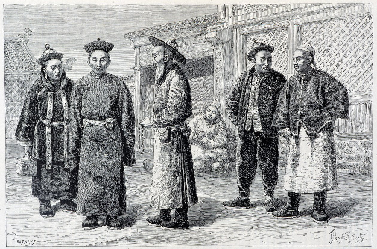 Ala-Chan lámái és mongoljai - a „” Le Tour du Monde”-ban, 2. szem. 1887 alkotó: French School