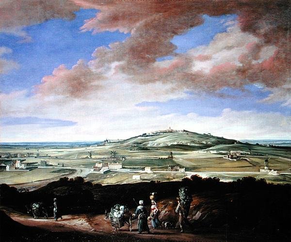 Táj várossal egy dombon (olaj, vászon) alkotó: French School