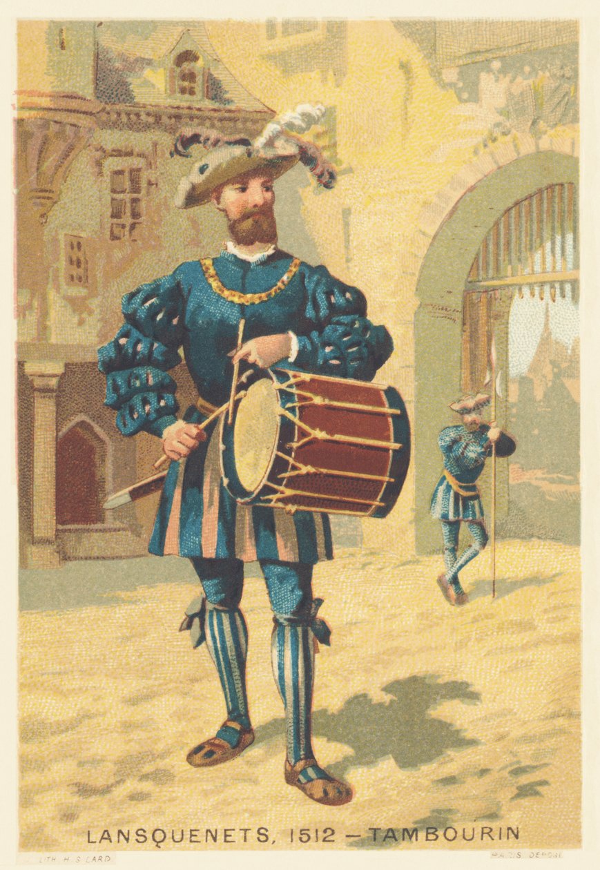 Lansquenets, Tambourine 1512-ben (Zsoldosok, főleg németek, a 15. és 16. században) alkotó: French School