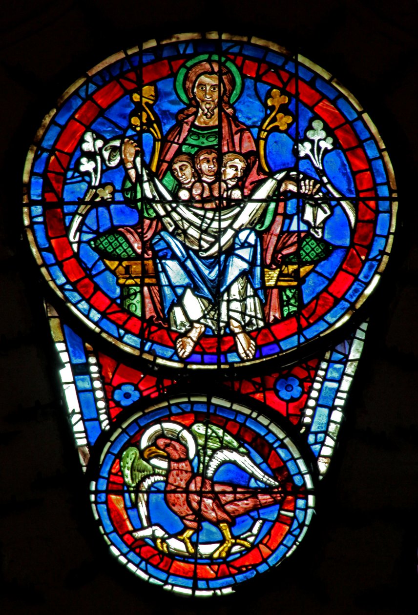 Utolsó ítélet: Ábrahám keble 3 lélekkel; Szent János sas lent (w143) alkotó: French School