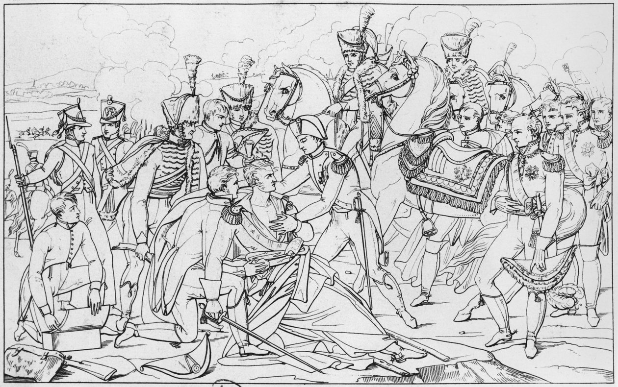 Lannes marsall, Montebello hercegének utolsó pillanatai az esslingi csatában 1809. május 22-én, Albert Paul Bourgeois festménye után, 1810-es szalon alkotó: French School