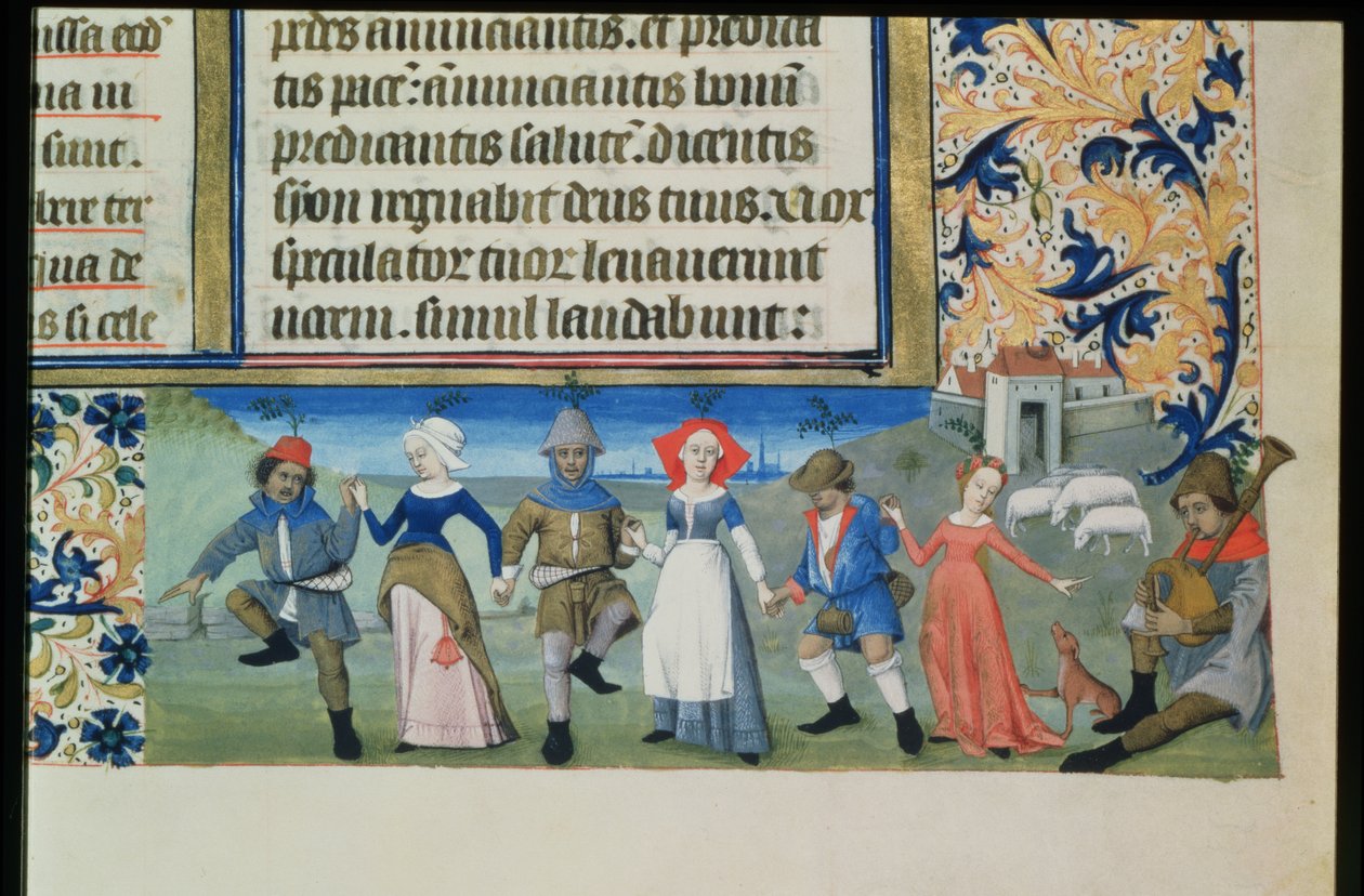 Lat 873 f.21 Pásztorok tánca, Angouleme Károly óráiból alkotó: French School