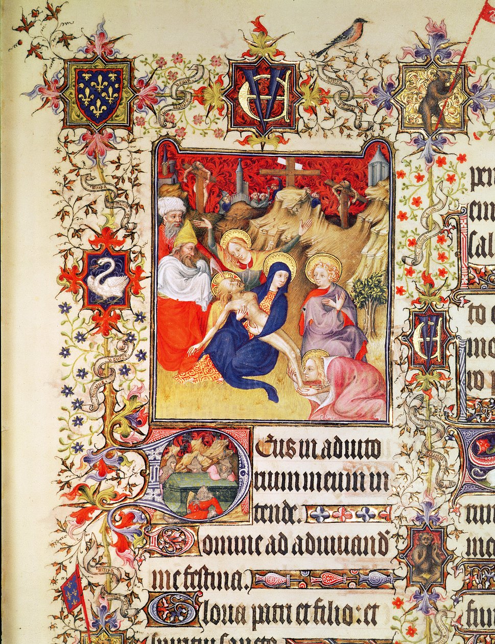 Lat 919 f.77 The Deposition of Christ, Duc de Berry Grandes Heures-éből, 1409 alkotó: French School