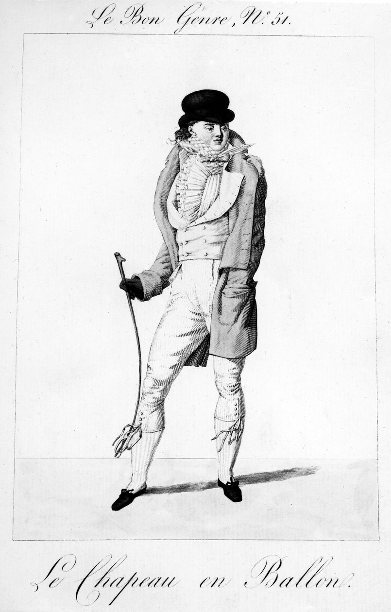 Le Bon Genre – Le Chapeau en Ballen, kiadó: Pierre La Mesangere, 1812-1813 alkotó: French School