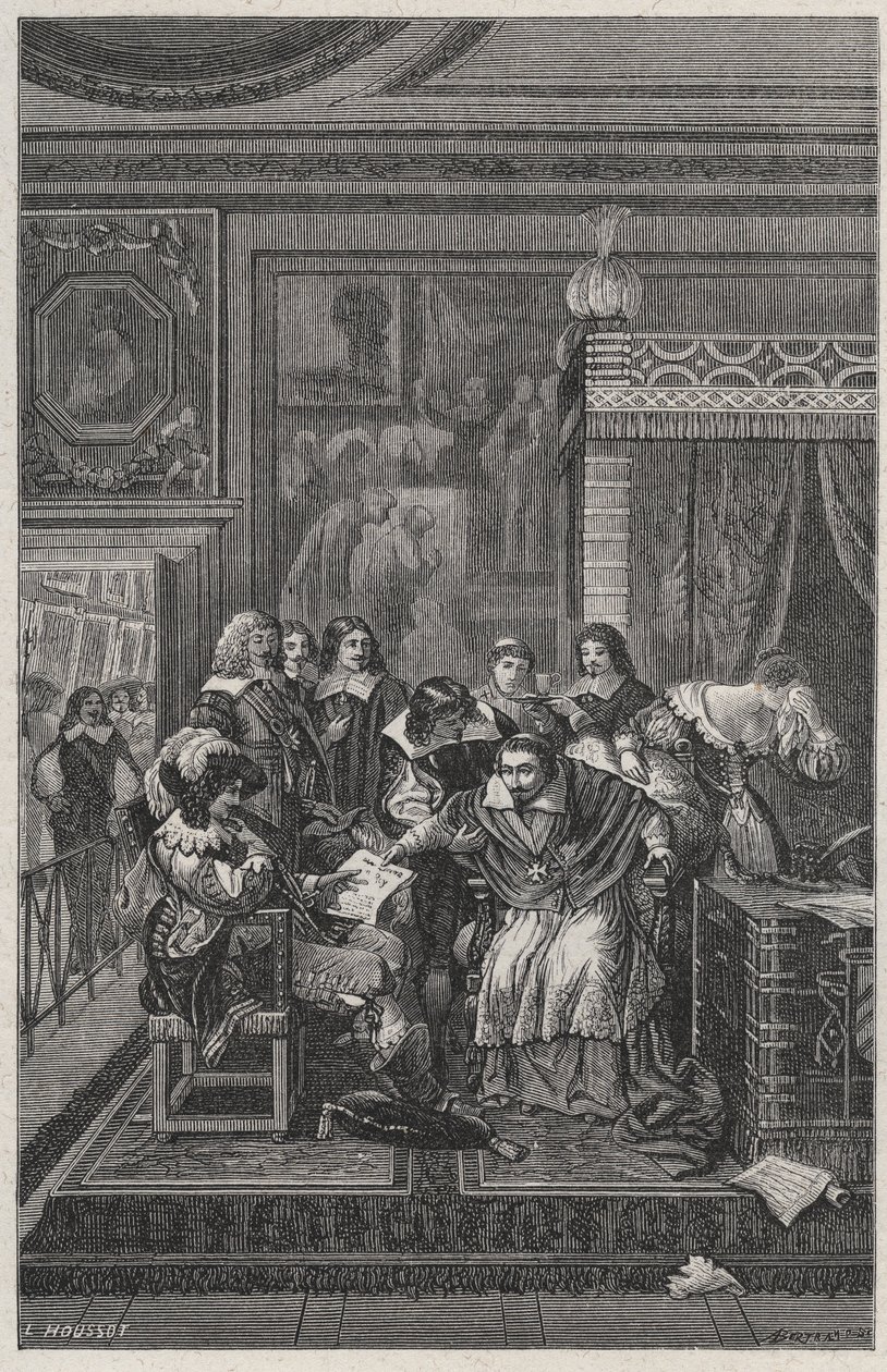 Charles Motte (1785-1836) haldokló bíboros de Richelieu litográfiája Louis Dumas „Les Hommes Celebres de la France” című művében, 1889 alkotó: French School