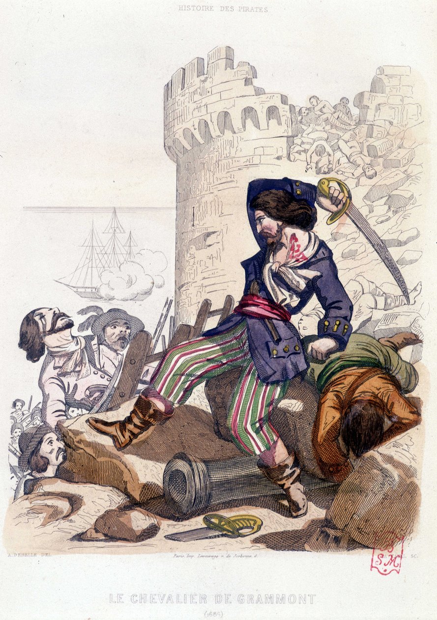 Le Chevalier de Grammont 1686 „Az óceán és a Földközi-tenger kalózainak és korzárainak története”, P. Christian, Paris, D. Cavaillés, szerk. 2. kötet 1847 alkotó: French School