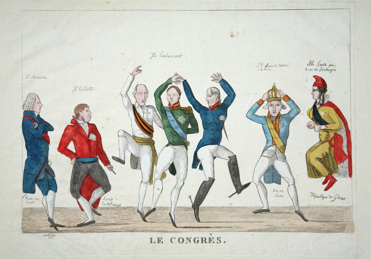 Le Congres, kocsma. 1814 (kézzel színezett metszet) alkotó: French School