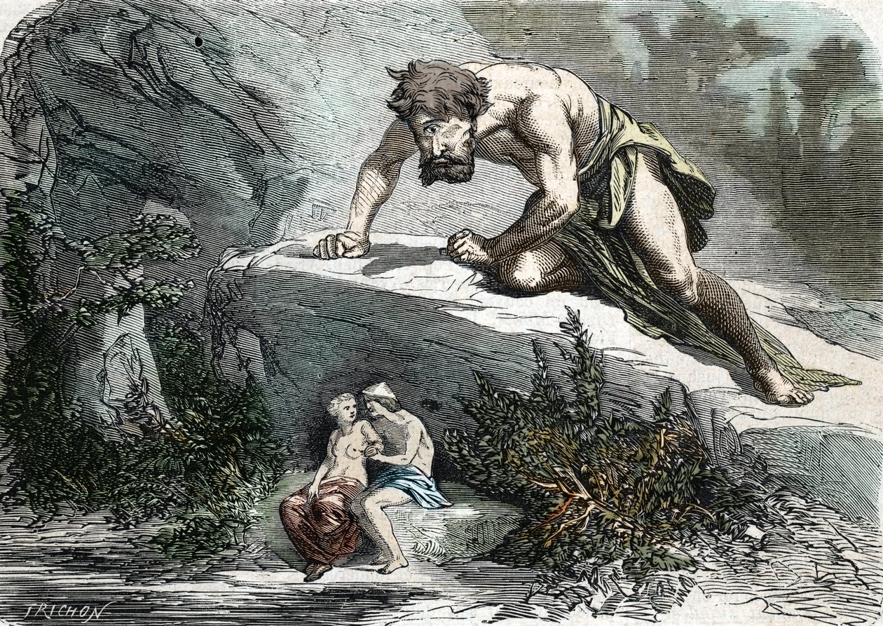 „The Cyclops Polypheme Surprising Galatee et Acis” (metszet) 1864 alkotó: French School