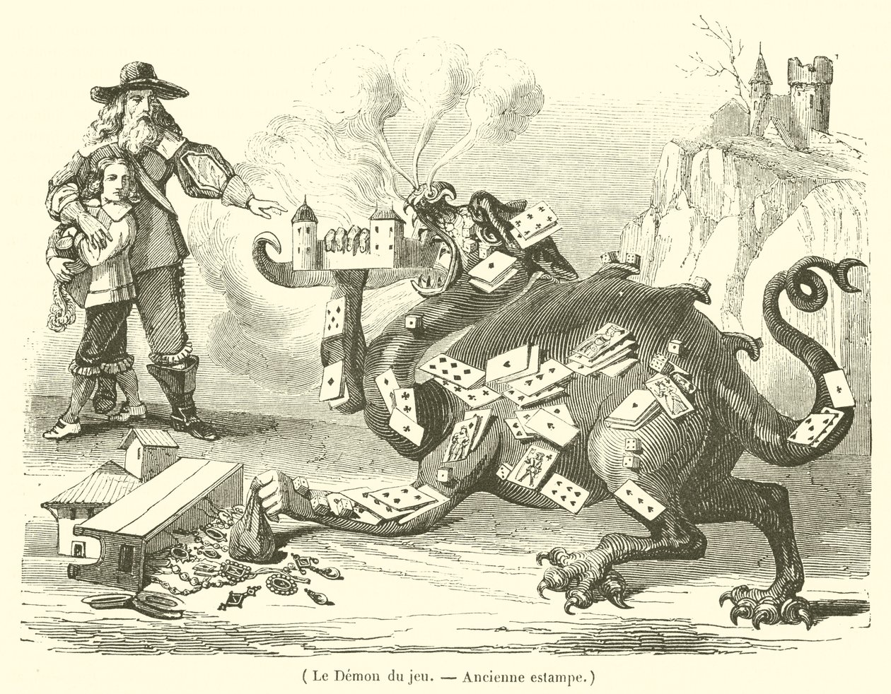 Le Demon du jeu (metszet) alkotó: French School