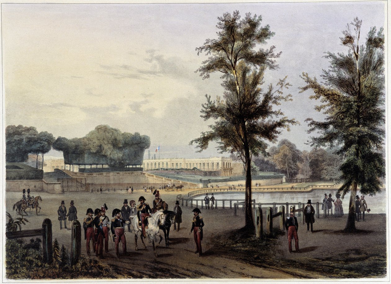 Le Grand Trianon à Versailles - a "Promenade dans Paris et ses environs"-ban, tervezte Jacottet és Benoist, 1840 körül. alkotó: French School