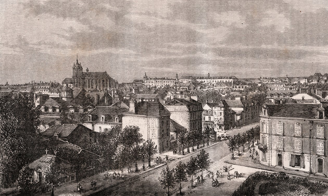 Le Mans – Pays de la Loire – V. A. Malt-Brown „La France illustrée: földrajz, történelem, statisztikai igazgatás” című metszete. 1884 alkotó: French School