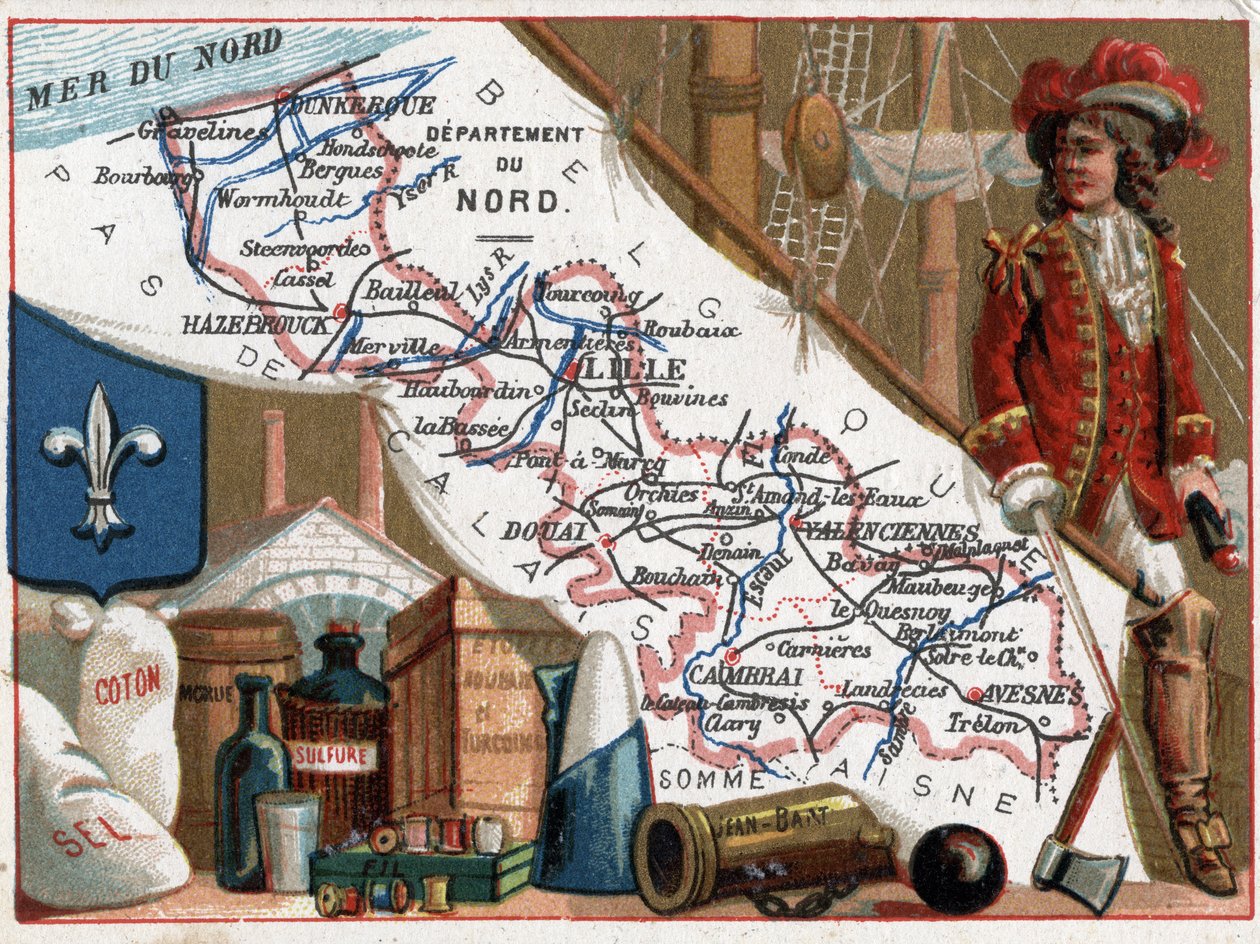Le Nord (59), Nord Pas De Calais (Nord-Pas de Calais), Franciaország. Jean Bart portréja (Jan Bart vagy Jan Baert alkotó: French School