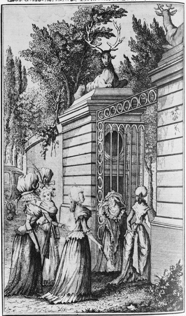 Le Parc aux Cerfs, XV. Lajos királyi menedékének kapuja (1710-74), Madame de Pompadour (1721-64) menedzsere alkotó: French School