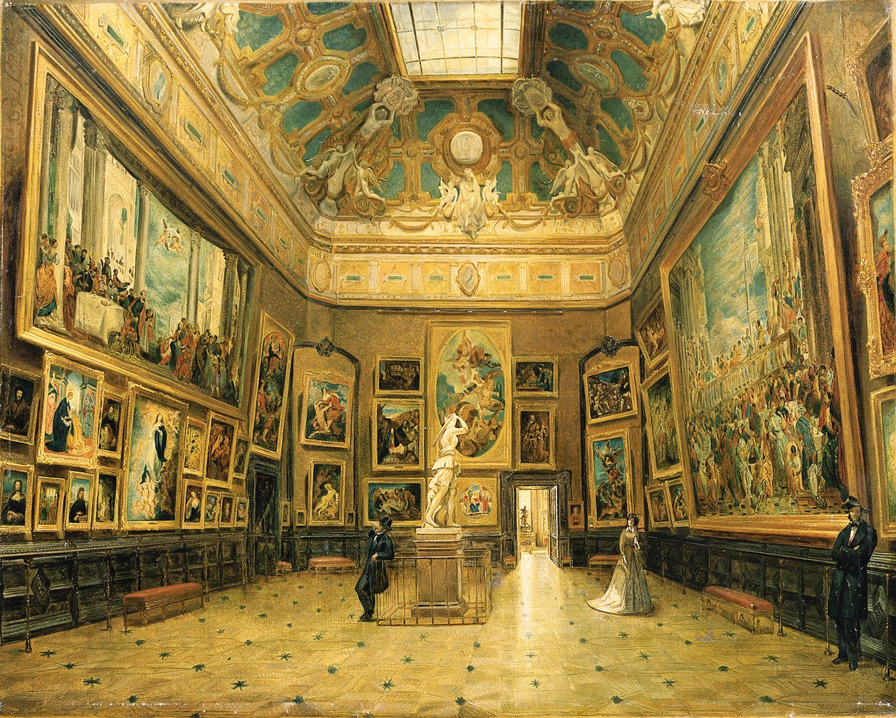 A Salon Carre du Louvre, 1870 körül alkotó: French School