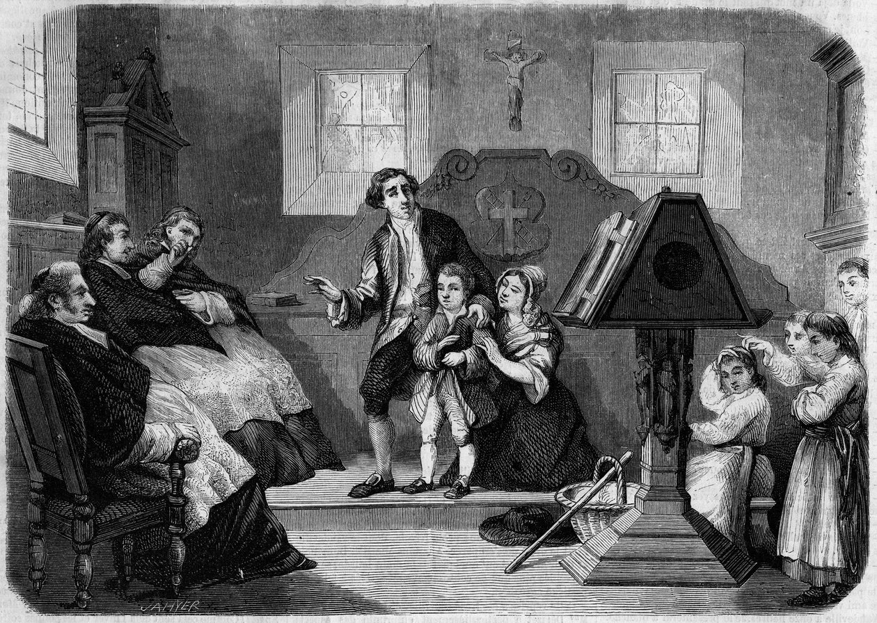 Le Salon de 1857 – Laurent Detouche zeneszerzője, Lesueur első debütálása. Jean Francois Lesueur (1760-1837), kórus ász. Metszet a „” Le Monde Illustré”” 22. számában, 1857. szeptember 12-én. alkotó: French School