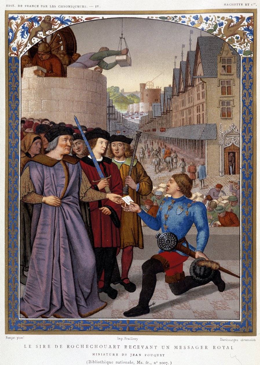 Rochechouart ura királyi hírnököt fogad. Fouquet nyomán Mme de Witt, Párizs „Les Chroniqueurs de l’histoire de France a kezdetektől a 16. századig” című művében alkotó: French School