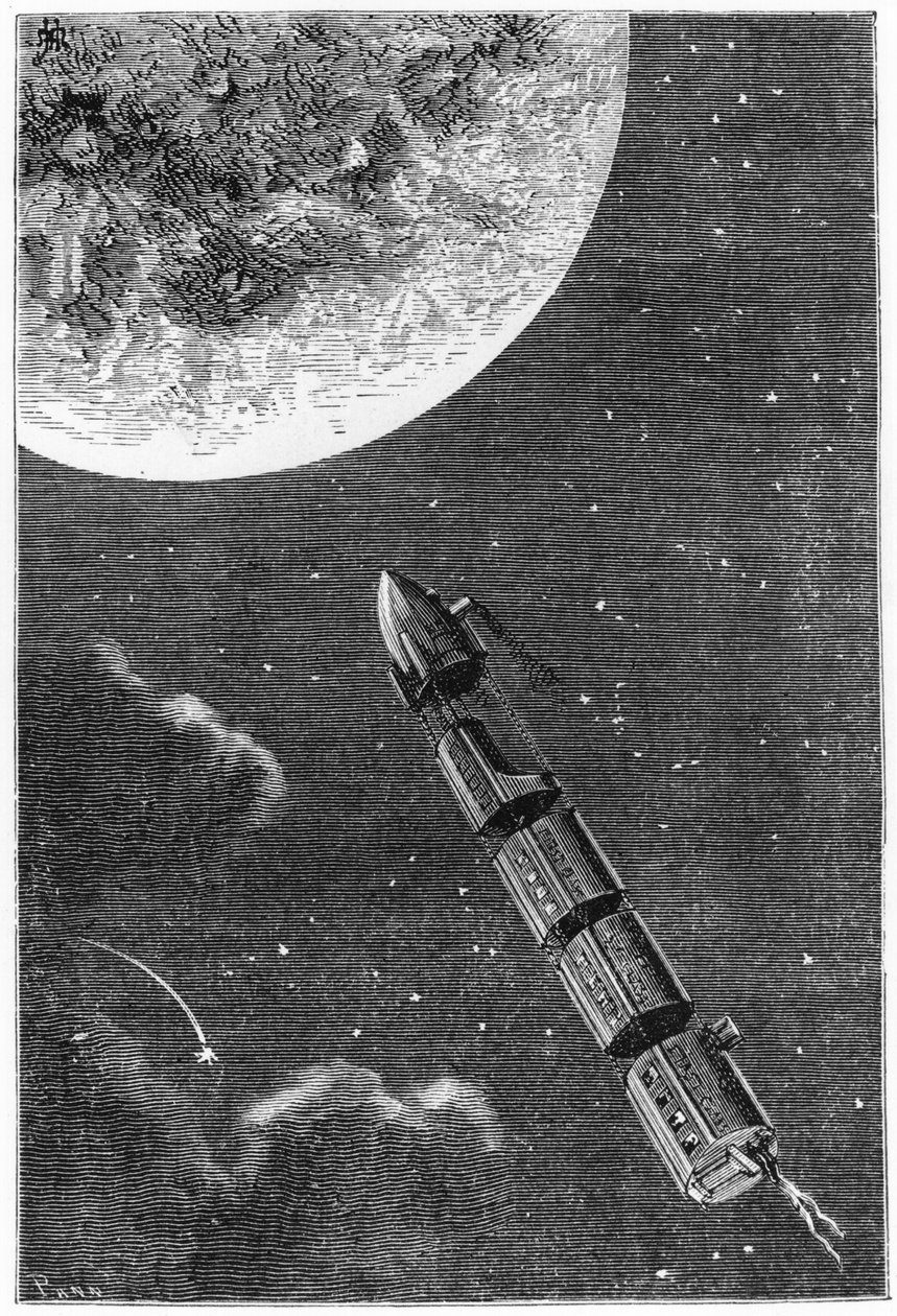 Indulás a Holdra, Illusztráció: A Földtől a Holdig Jules Verne (1828-1905) Paris, Hetzel, 1865-ben megjelent alkotó: French School