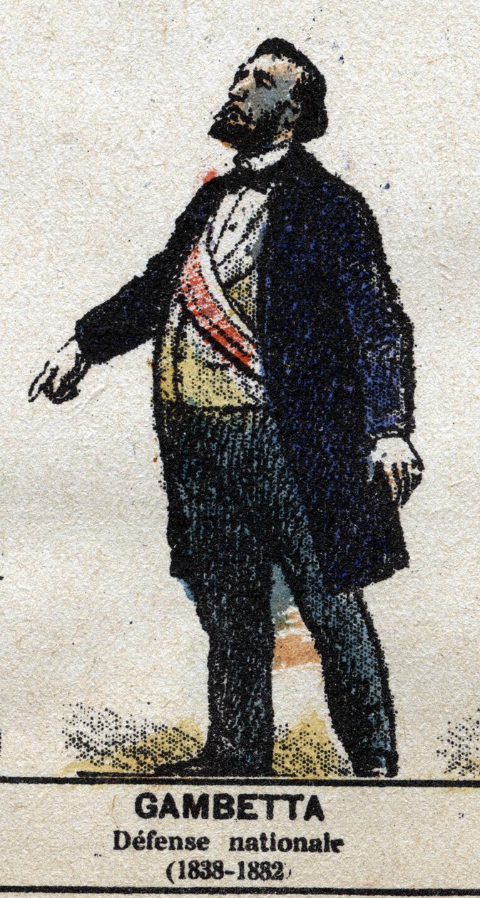 Leon Gambetta (1838-1882), francia politikus. A „” Galeriede Franciaország királyai és királynői és jeles karakterei 1643 és 1895 között” című filmben” Az epinal képe. alkotó: French School