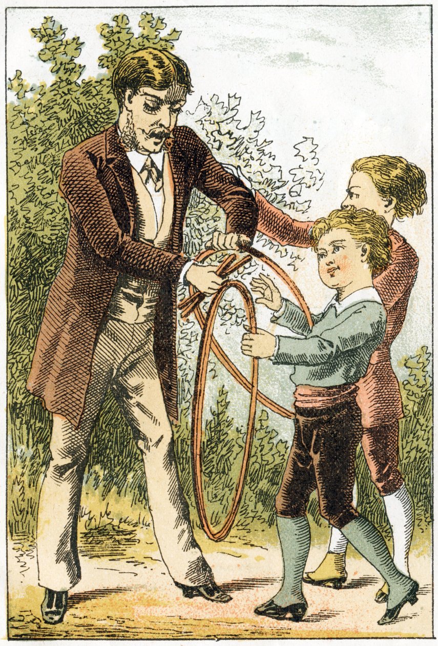 Leon és Lucien jól megtanultak olvasni, és kis tudósokká váltak – a szüleik azért, hogy megjutalmazzák őket, hogy szép karikákat vásároltak – az „Alphabet des petits savants”, 19. század végén (kromolitográfia) alkotó: French School