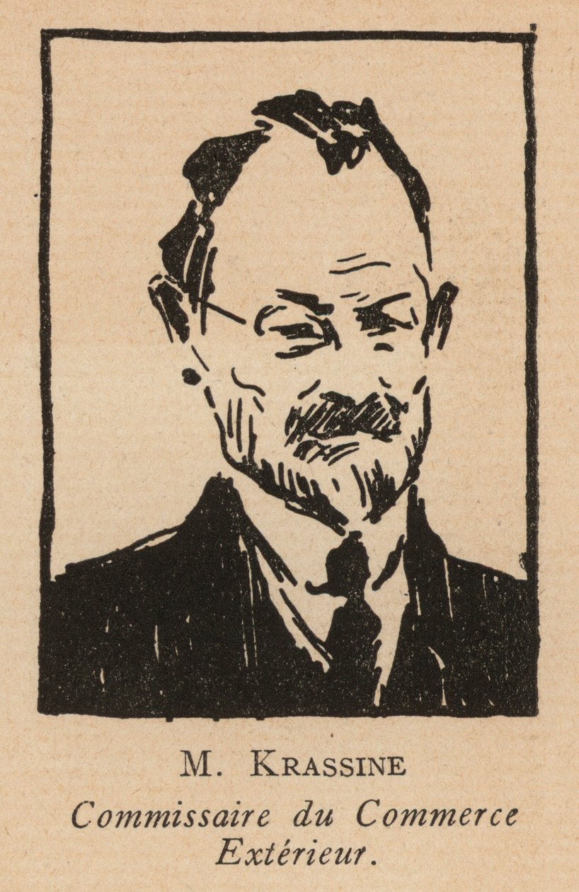 Leonyid Krasin, orosz bolsevik forradalmi politikus, külkereskedelmi népbiztos (litho) alkotó: French School