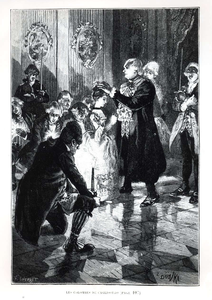 Cagliostro galambjai, a Les Merveilles de la Science illusztrációja, Louis Figuier 1819-94), megjelent Párizsban, 1893 alkotó: French School
