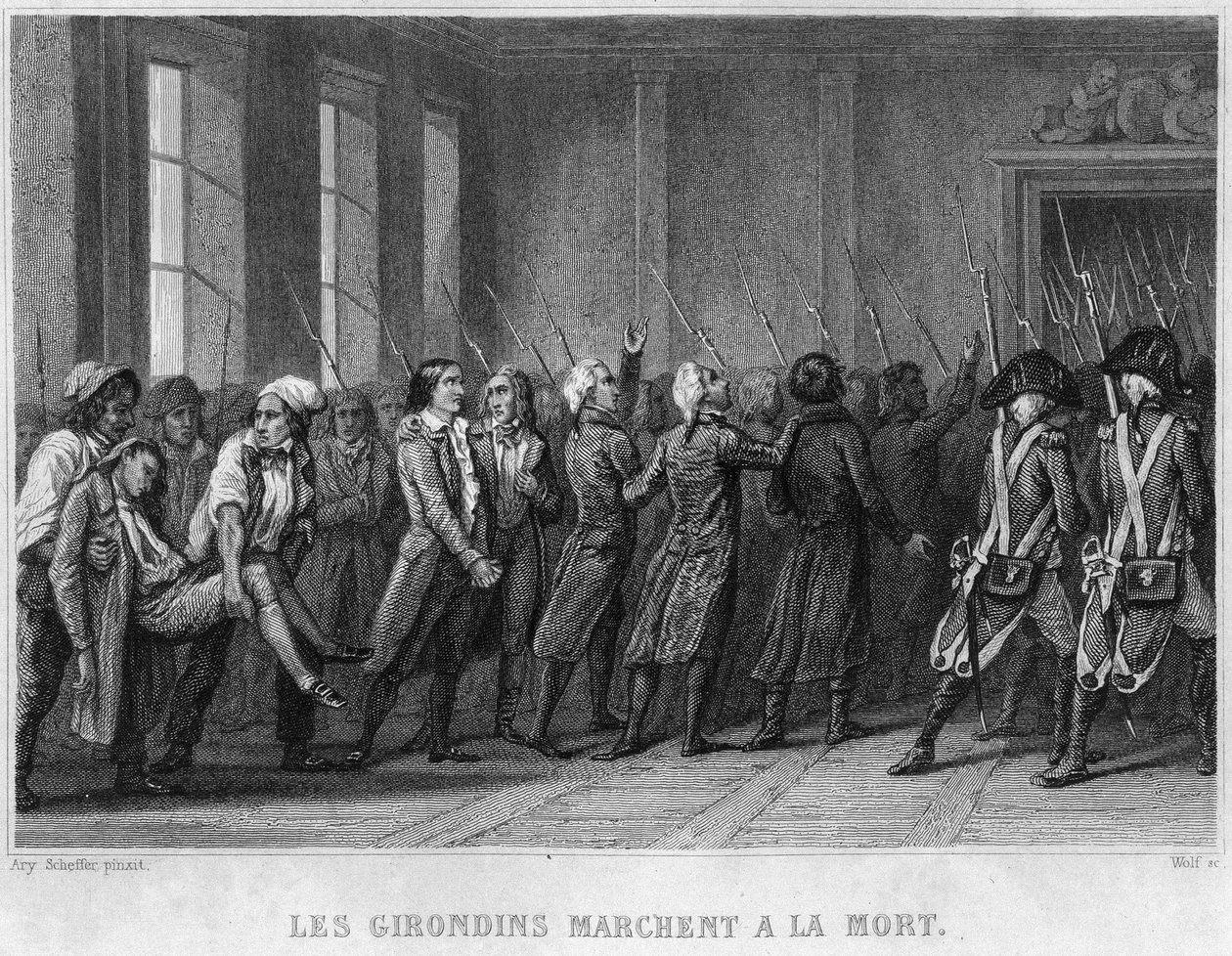 A Les Girondins halálra vonul – Thiers „Revolution francaise” című könyvében. 19. század alkotó: French School