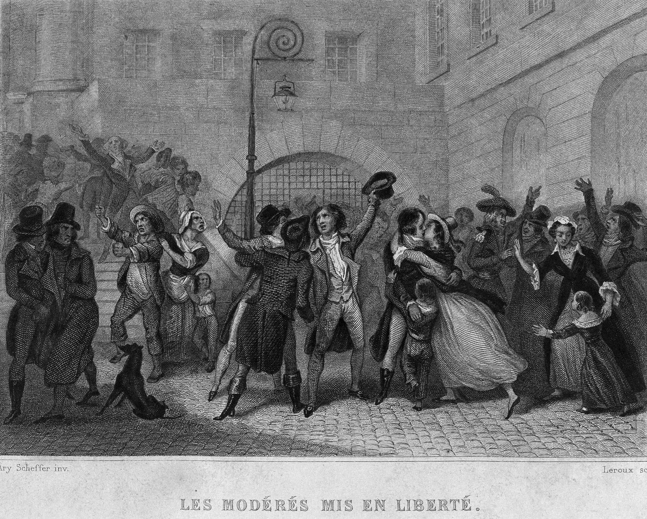 A moderáltak szabadon engedve – Thiers „Francia forradalom” című részében. 19. század alkotó: French School