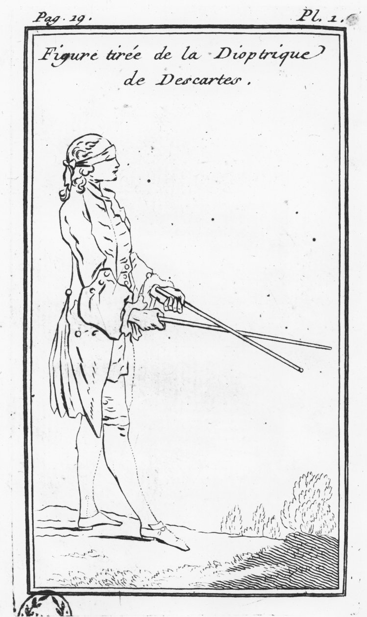 Levél a vakon, illusztráció a „La Dioptrique”-ból, Descartes (metszet) alkotó: French School