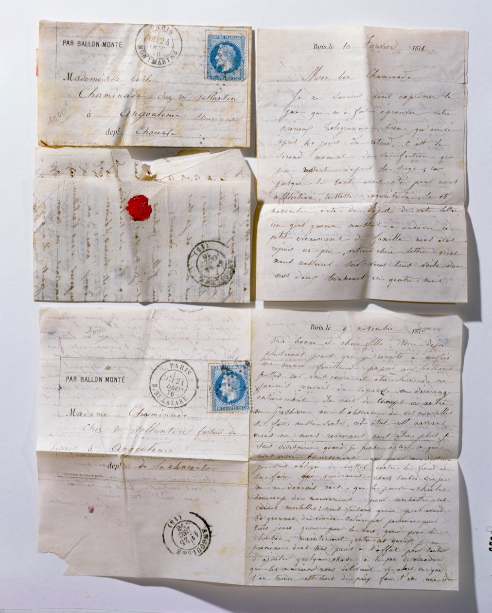 Párizsba léggömbön küldött levelek az 1871-es ostrom alatt alkotó: French School