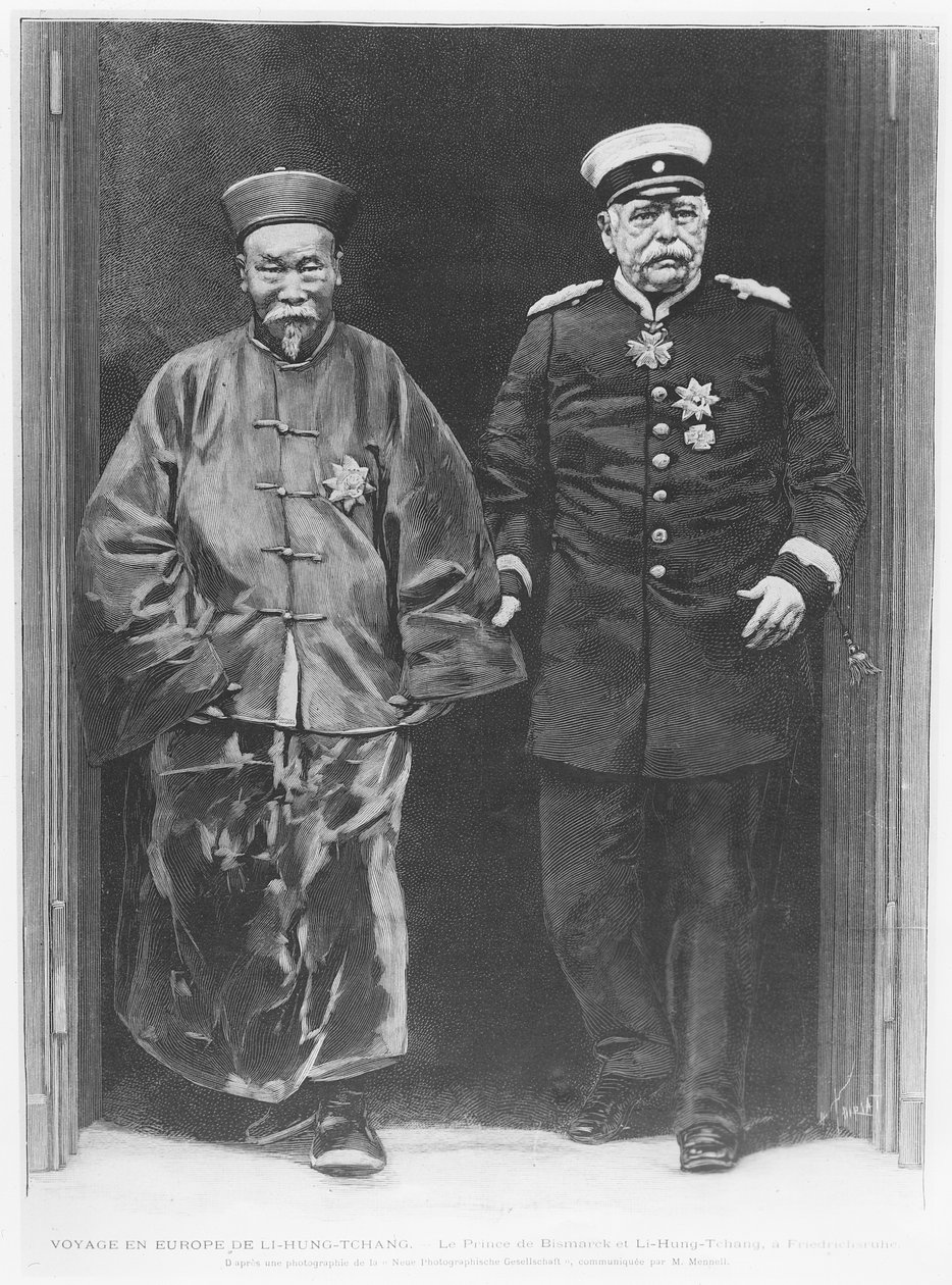 Li-Hung-Tchang európai körúton 1896-ban Otto von Bismarckkal alkotó: French School