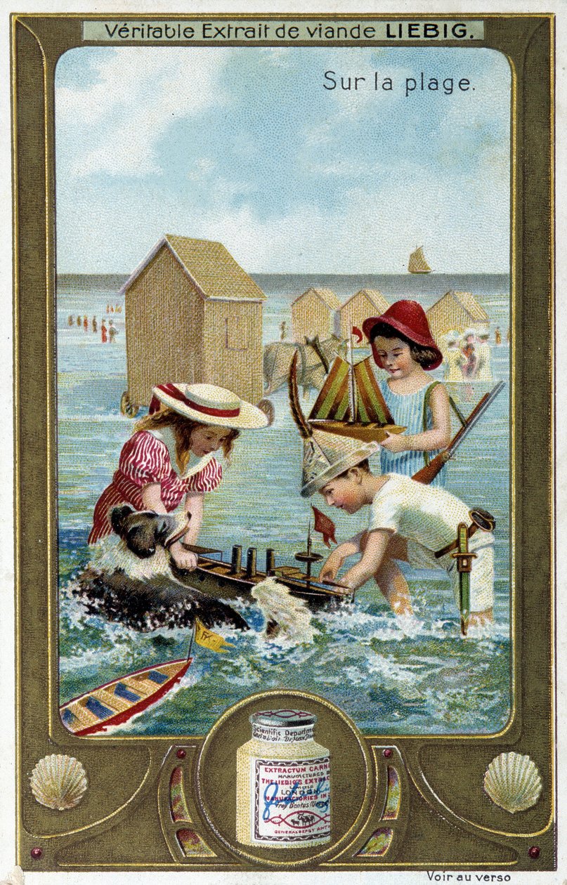 Liebig kromolitográfiás sorozat „Strand Game” gyerekeknek. SD. 19. század alkotó: French School