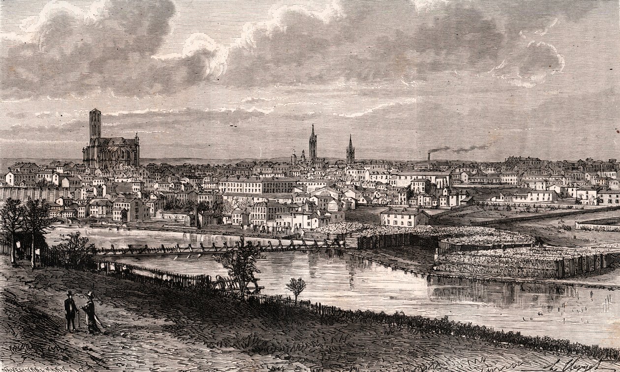 Limoges - Haute-Vienne - metszet „La France illustree: földrajz, történelem, statisztikai igazgatás” V.A. Maláta-barna. 1884 alkotó: French School