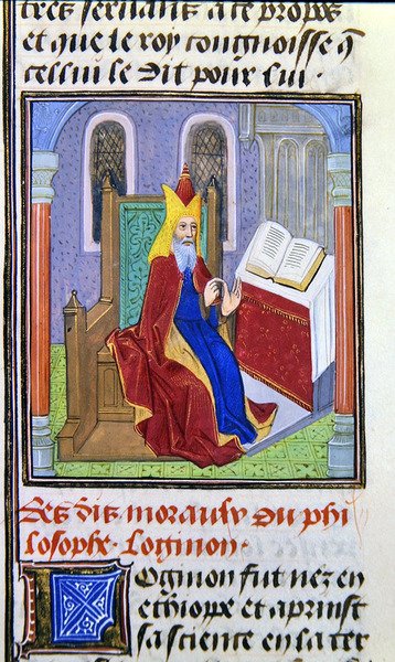 Lomnon, a Histoire des Philosophes-ból, 15. század vége (vellum) alkotó: French School