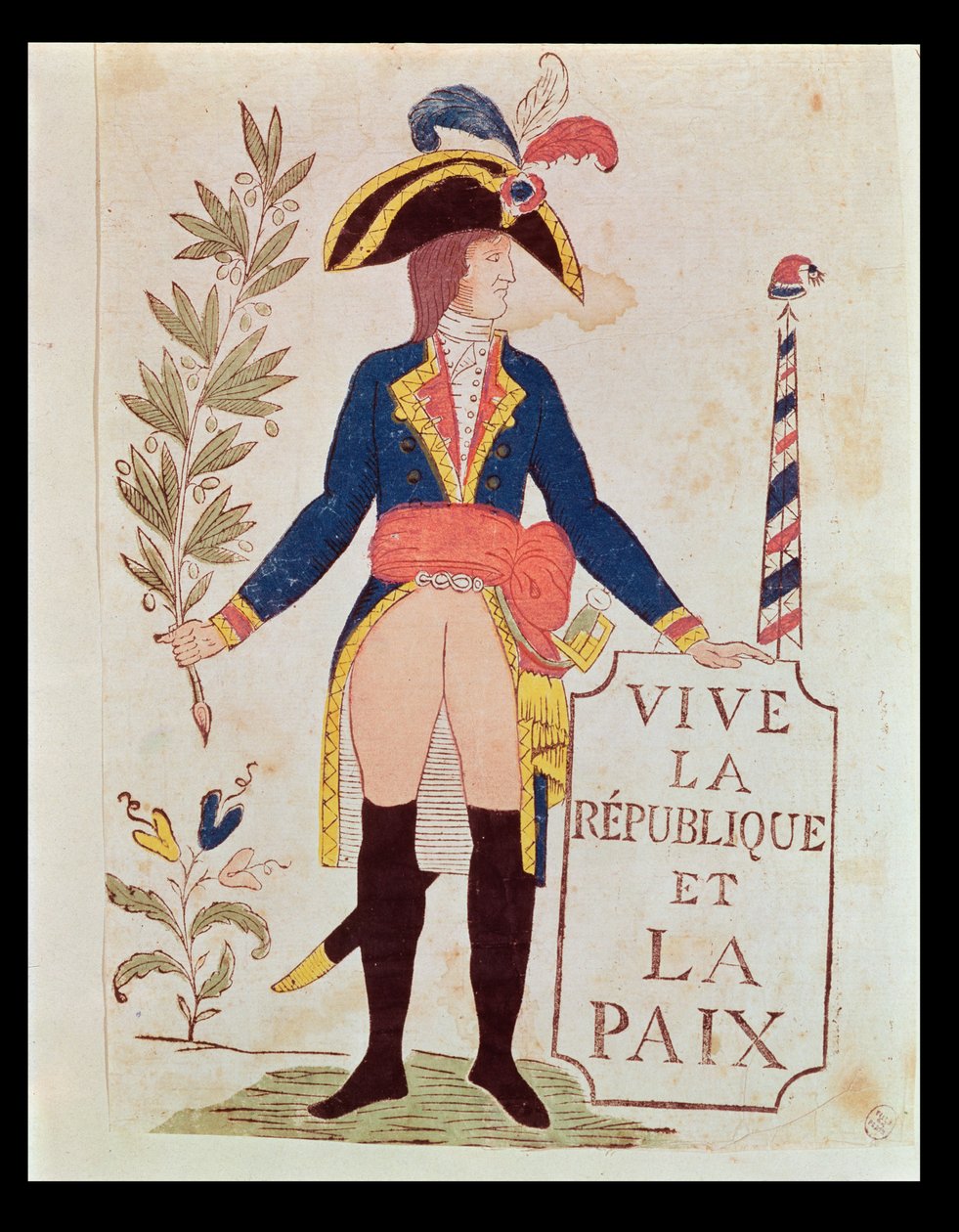 Éljen a Köztársaság és a béke, 1795-99 körül (színes fametszet) alkotó: French School