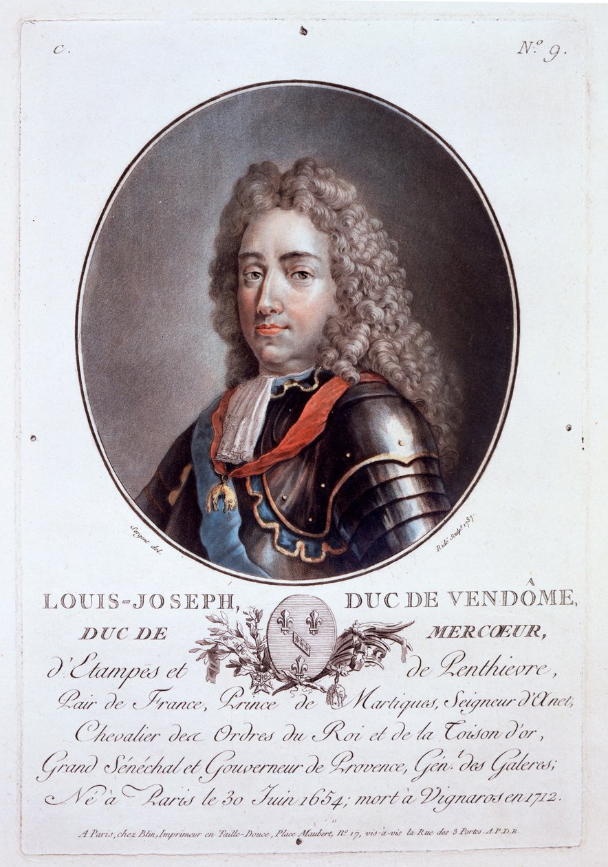 Louis-Joseph, Duc de Vendome, a Nagy férfiak, jeles nők és emlékezetes francia alanyok portréiból, 1787-92 alkotó: French School