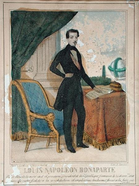 Louis-Napoleon Bonaparte (1808-73) Jannin metszete, 1849 körül (litho) alkotó: French School