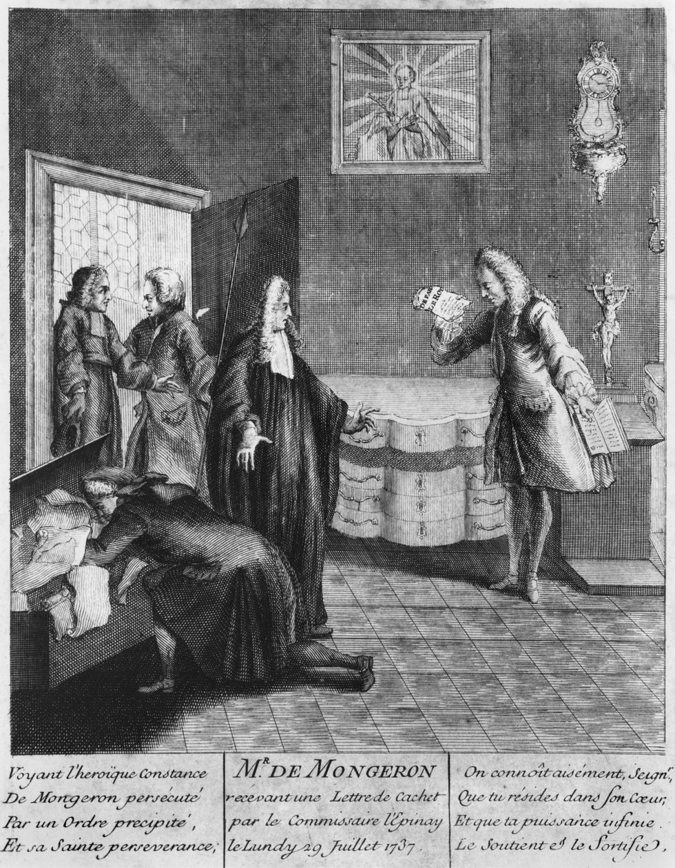 Louis Basile Carre de Montgeron kap egy ostorlevelet XV. Lajos királytól, 1737 alkotó: French School
